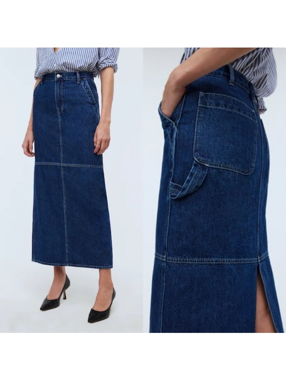 Madewell Denim Carpenter Handlon Maxi Skirt